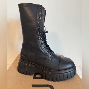NEW!! Nubikk Miley Mae Black Lace Up Combat Platform Boot size 7.5/38